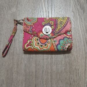 Vera Bradley Pink Colorful Women's Wristlet Clutch
